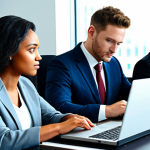 Stock Market Investment**

"A diverse group of investors (men and women) studying stock charts on laptops in a modern, well-lit office. Everyone is fully clothed in professional business attire, safe for work. The scene emphasizes financial literacy and growth. Include "perfect anatomy," "correct proportions," "natural pose," "well-formed hands," and "proper finger count" for high-quality rendering."

**